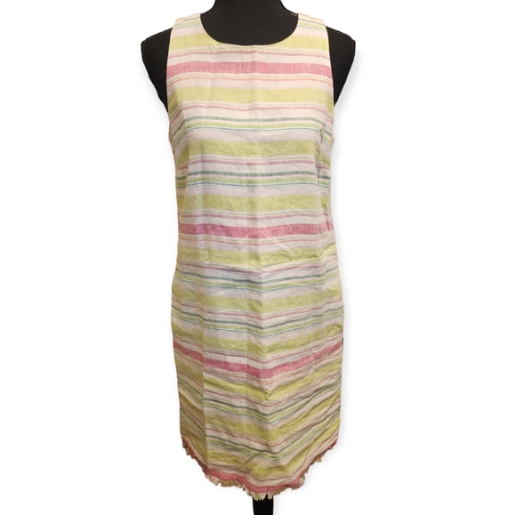 Tommy Bahama tulum light pastel striped linen shift dress sz xs - Picture 2 of 11